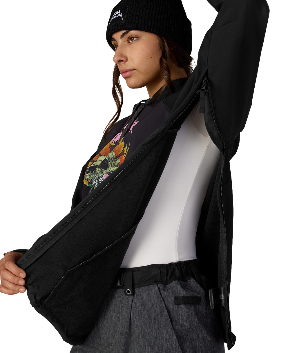 WOMENS METALLICA WATERPROOF HOODY - METALLICA BLACK
