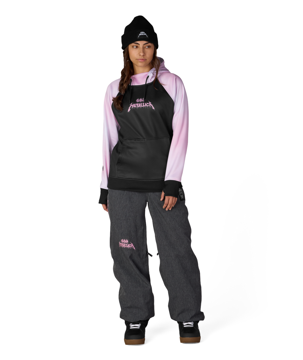 WOMENS METALLICA BONDED FLEECE PULLOVER HOODY - METALLICA BLACK