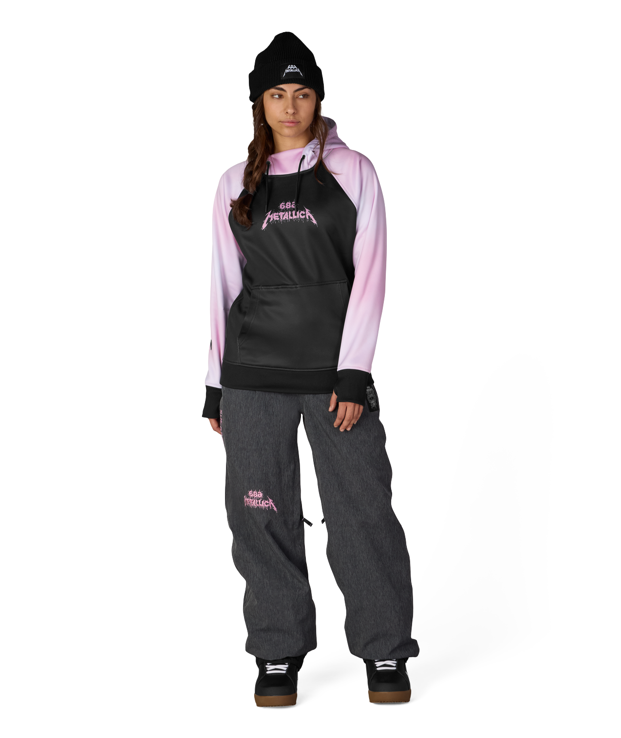 WOMENS METALLICA BONDED FLEECE PULLOVER HOODY - METALLICA BLACK