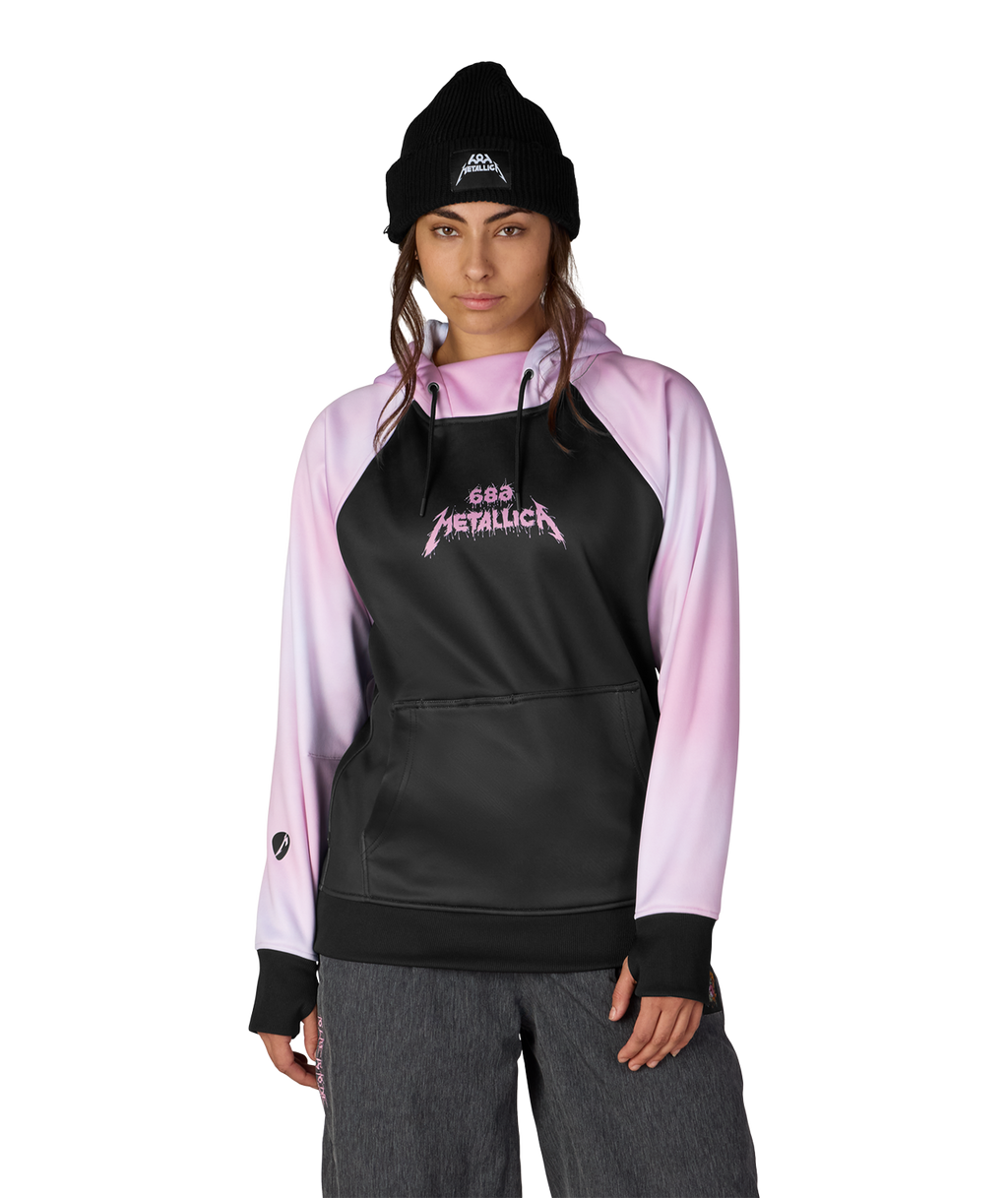 WOMENS METALLICA BONDED FLEECE PULLOVER HOODY - METALLICA BLACK