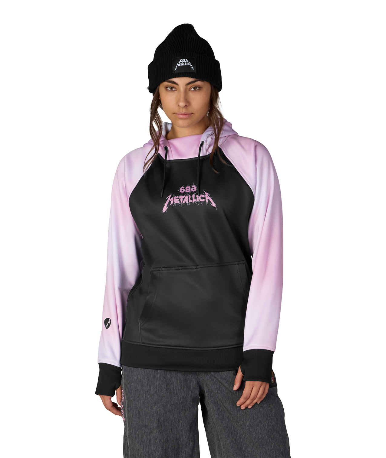 WOMENS METALLICA BONDED FLEECE PULLOVER HOODY - METALLICA BLACK