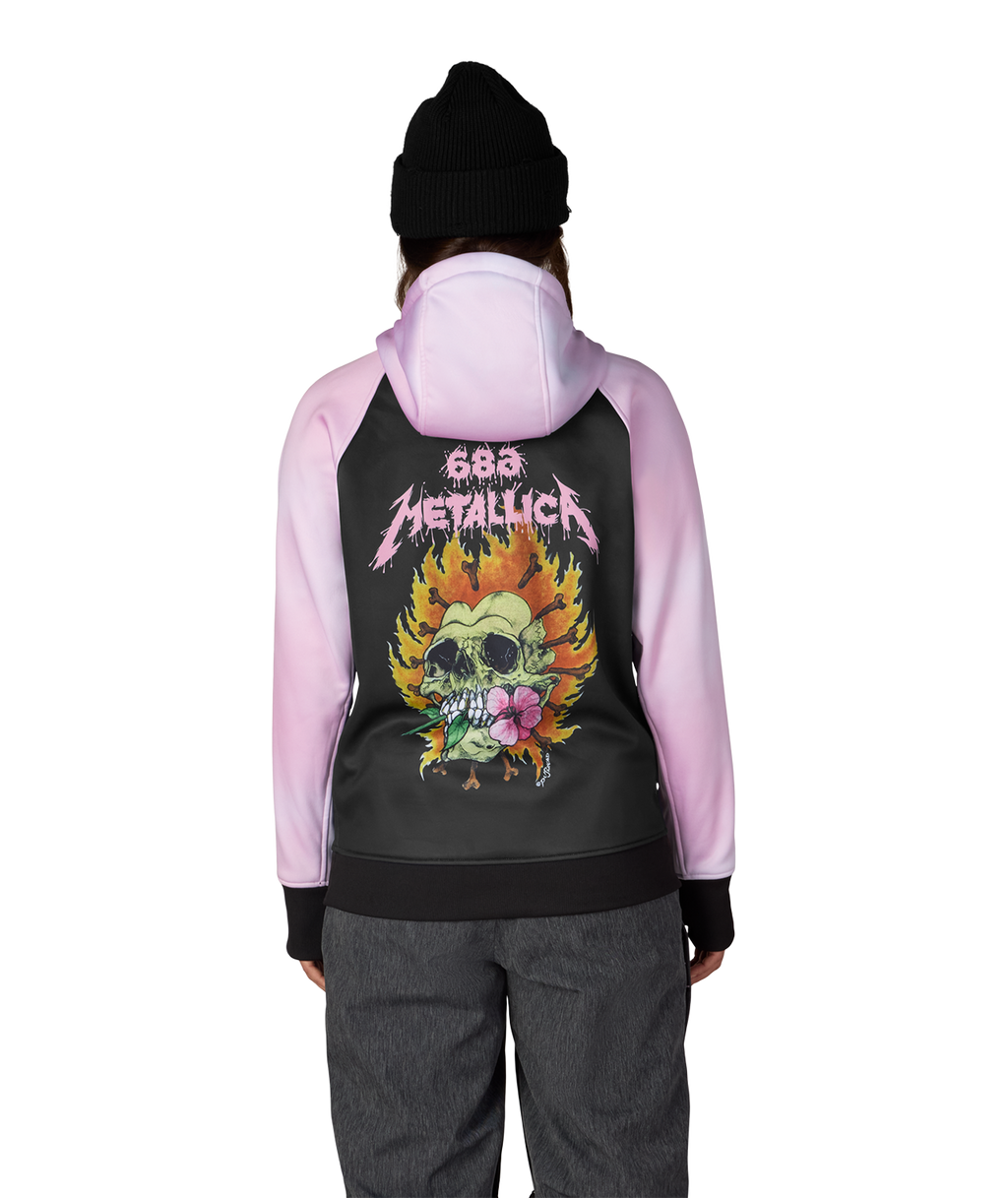 WOMENS METALLICA BONDED FLEECE PULLOVER HOODY - METALLICA BLACK