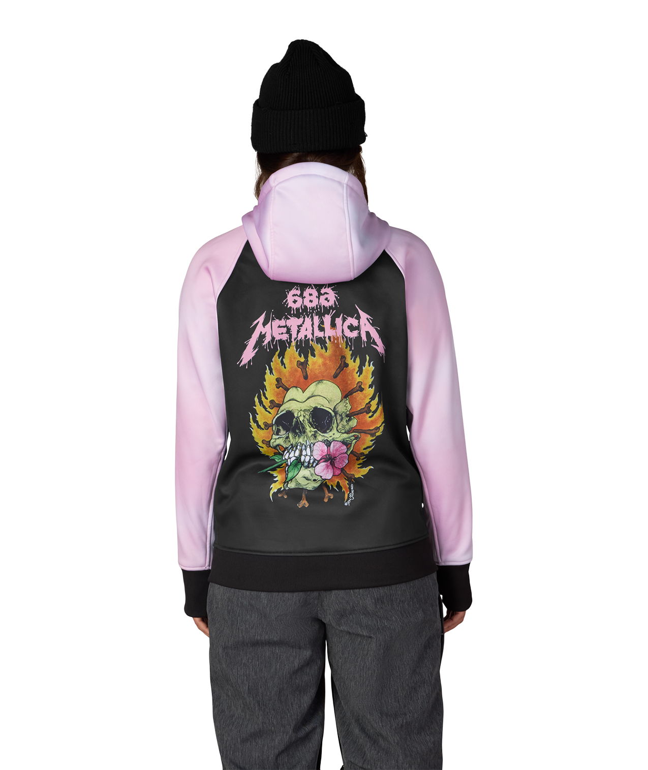 WOMENS METALLICA BONDED FLEECE PULLOVER HOODY - METALLICA BLACK