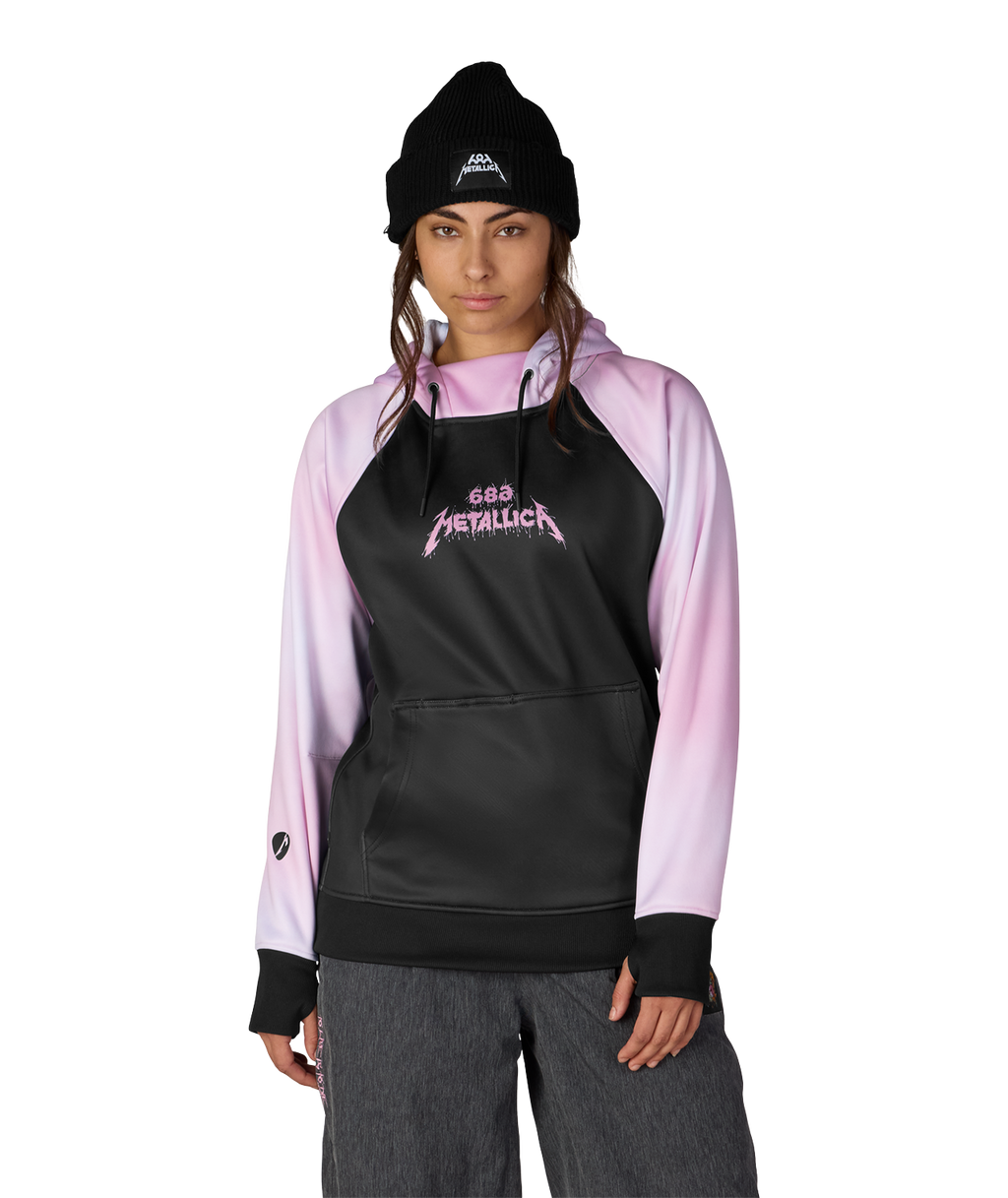WOMENS METALLICA BONDED FLEECE PULLOVER HOODY - METALLICA BLACK