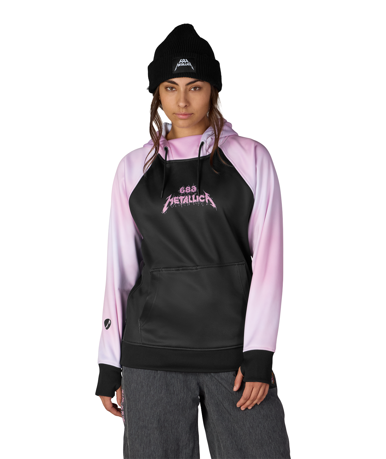 WOMENS METALLICA BONDED FLEECE PULLOVER HOODY - METALLICA BLACK