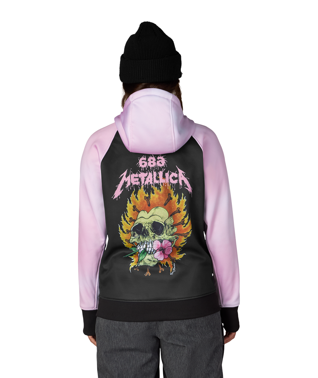 WOMENS METALLICA BONDED FLEECE PULLOVER HOODY - METALLICA BLACK