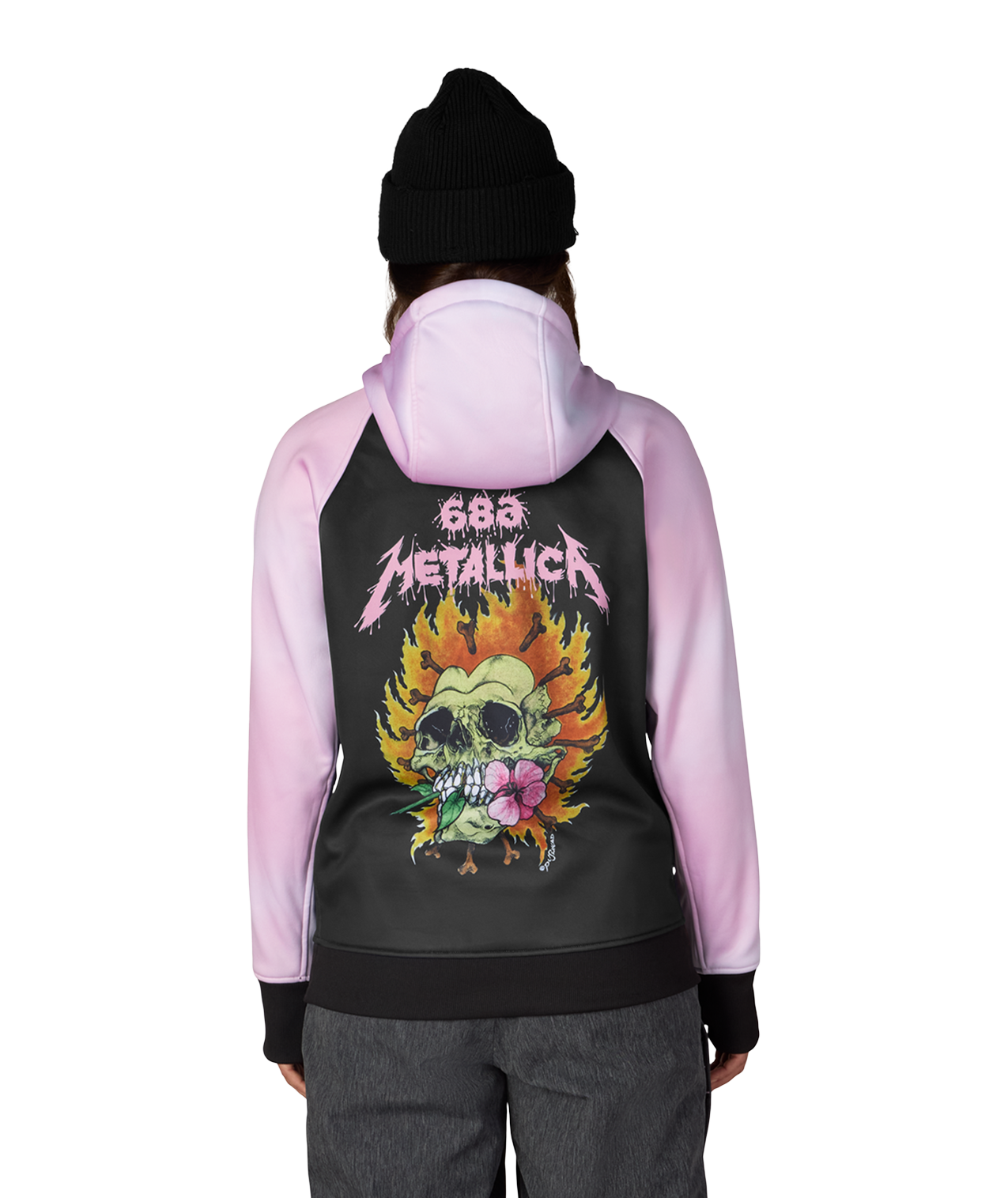 WOMENS METALLICA BONDED FLEECE PULLOVER HOODY - METALLICA BLACK