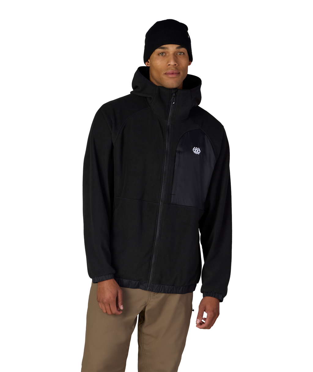 MENS LOWLAND FLEECE HOODY - BLACK