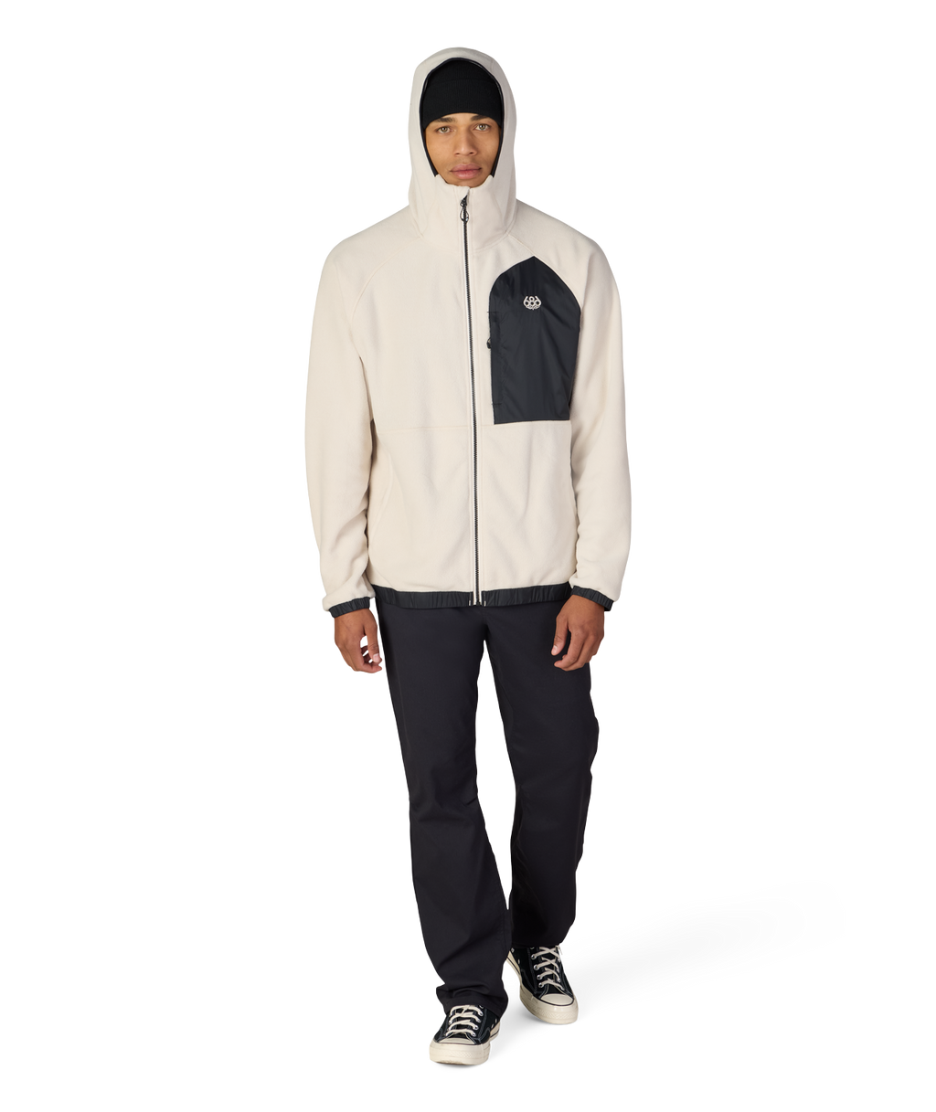 MENS LOWLAND FLEECE HOODY - LIMESTONE COLORBLOCK