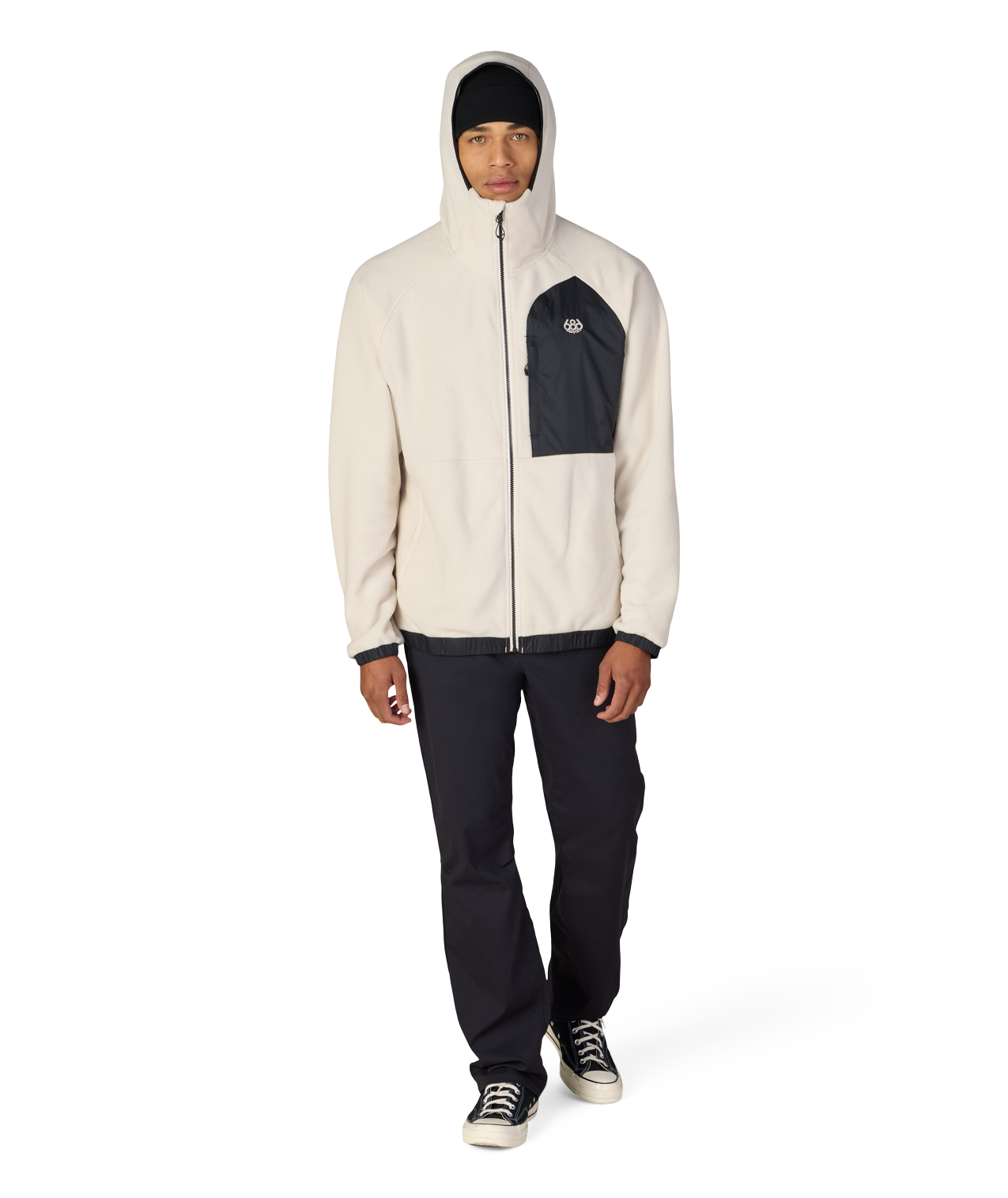 MENS LOWLAND FLEECE HOODY - LIMESTONE COLORBLOCK