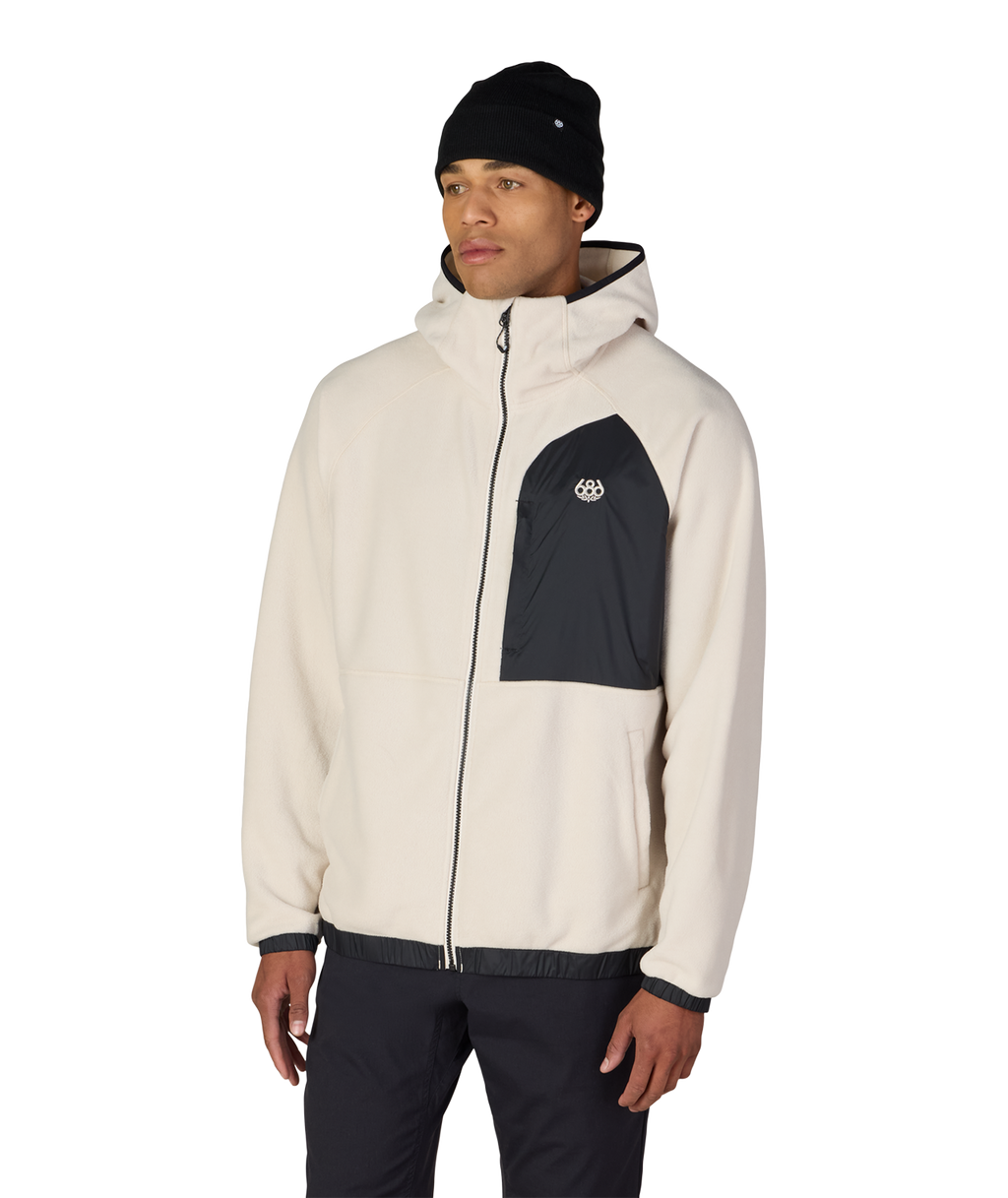 MENS LOWLAND FLEECE HOODY - LIMESTONE COLORBLOCK