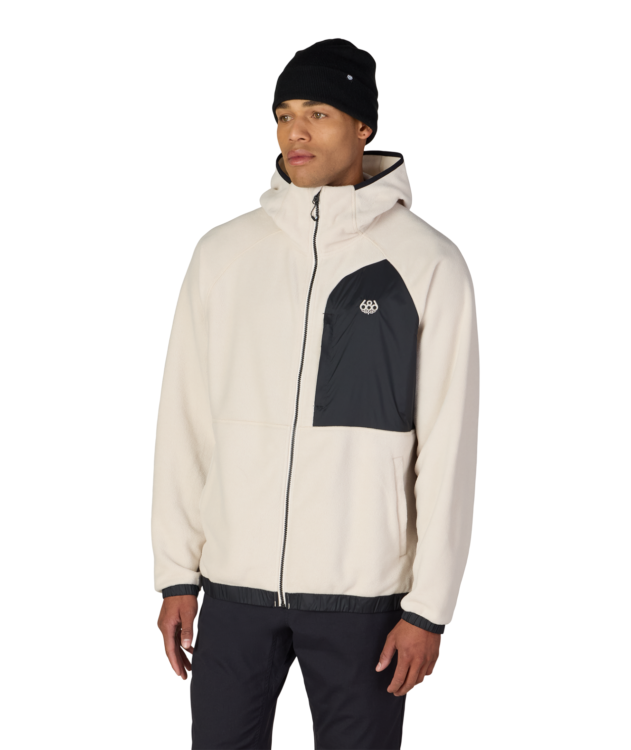 MENS LOWLAND FLEECE HOODY - LIMESTONE COLORBLOCK