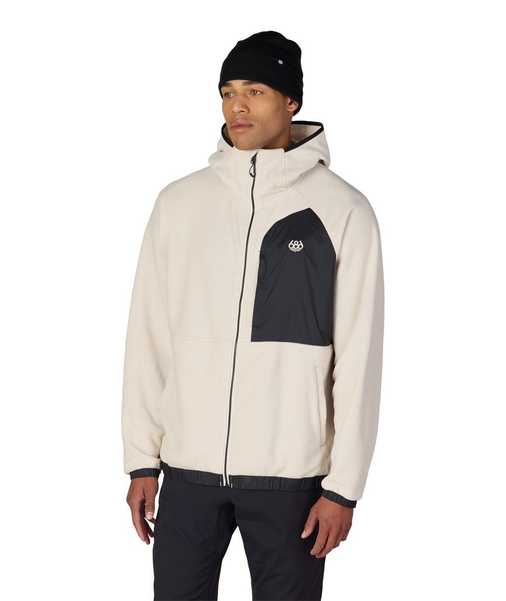 MENS LOWLAND FLEECE HOODY - LIMESTONE COLORBLOCK