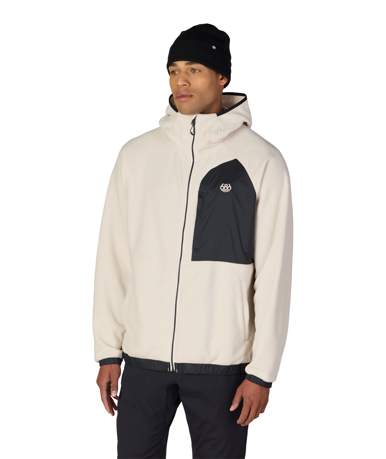 MENS LOWLAND FLEECE HOODY - LIMESTONE COLORBLOCK