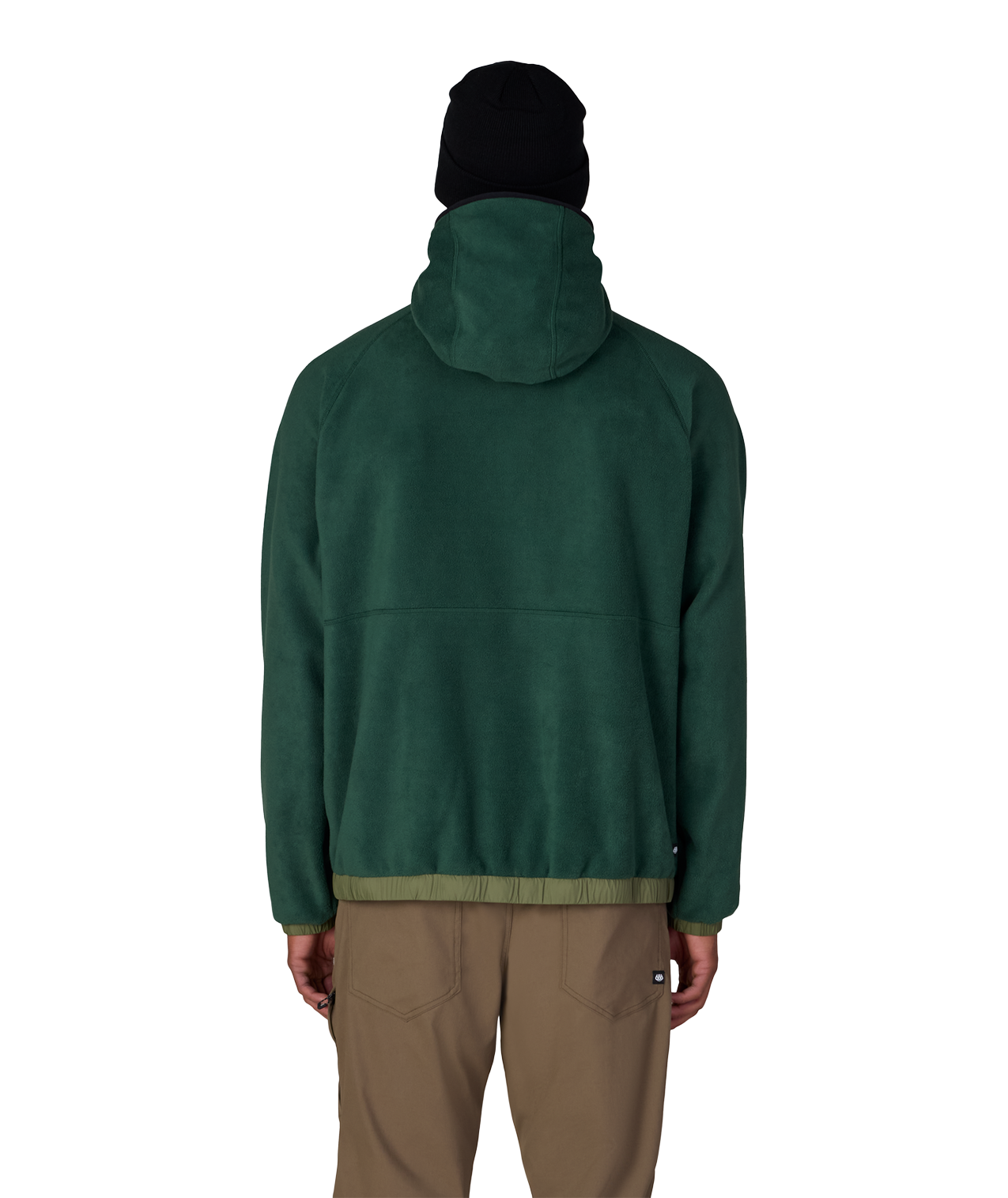 MENS LOWLAND FLEECE HOODY - MOSS GREEN COLORBLOCK
