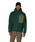 MENS LOWLAND FLEECE HOODY - MOSS GREEN COLORBLOCK