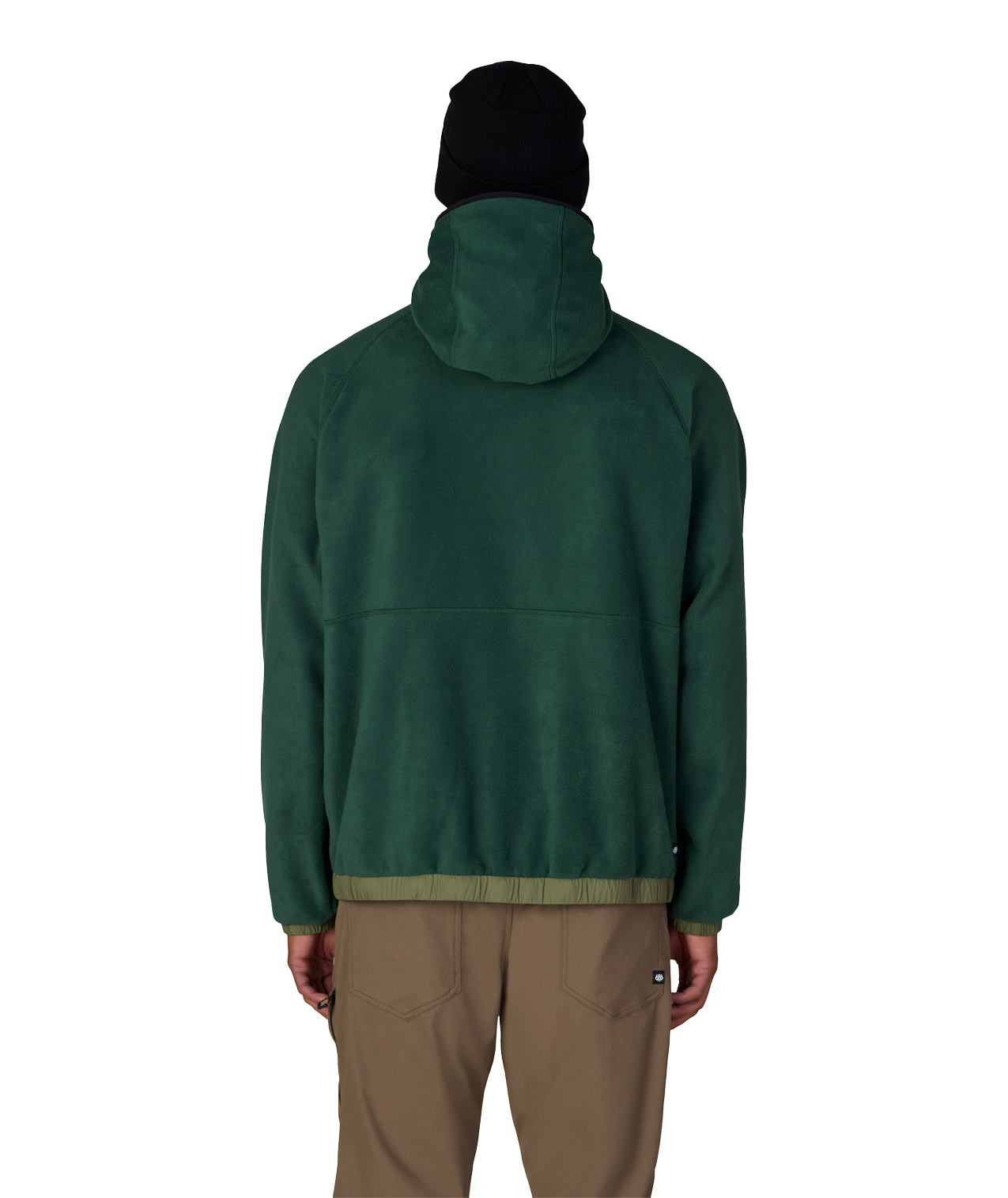 MENS LOWLAND FLEECE HOODY - MOSS GREEN COLORBLOCK
