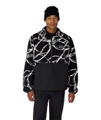 MENS ONE FLEECE ANORAK - BLACK WIRE COLORBLOCK