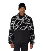 MENS ONE FLEECE ANORAK - BLACK WIRE COLORBLOCK