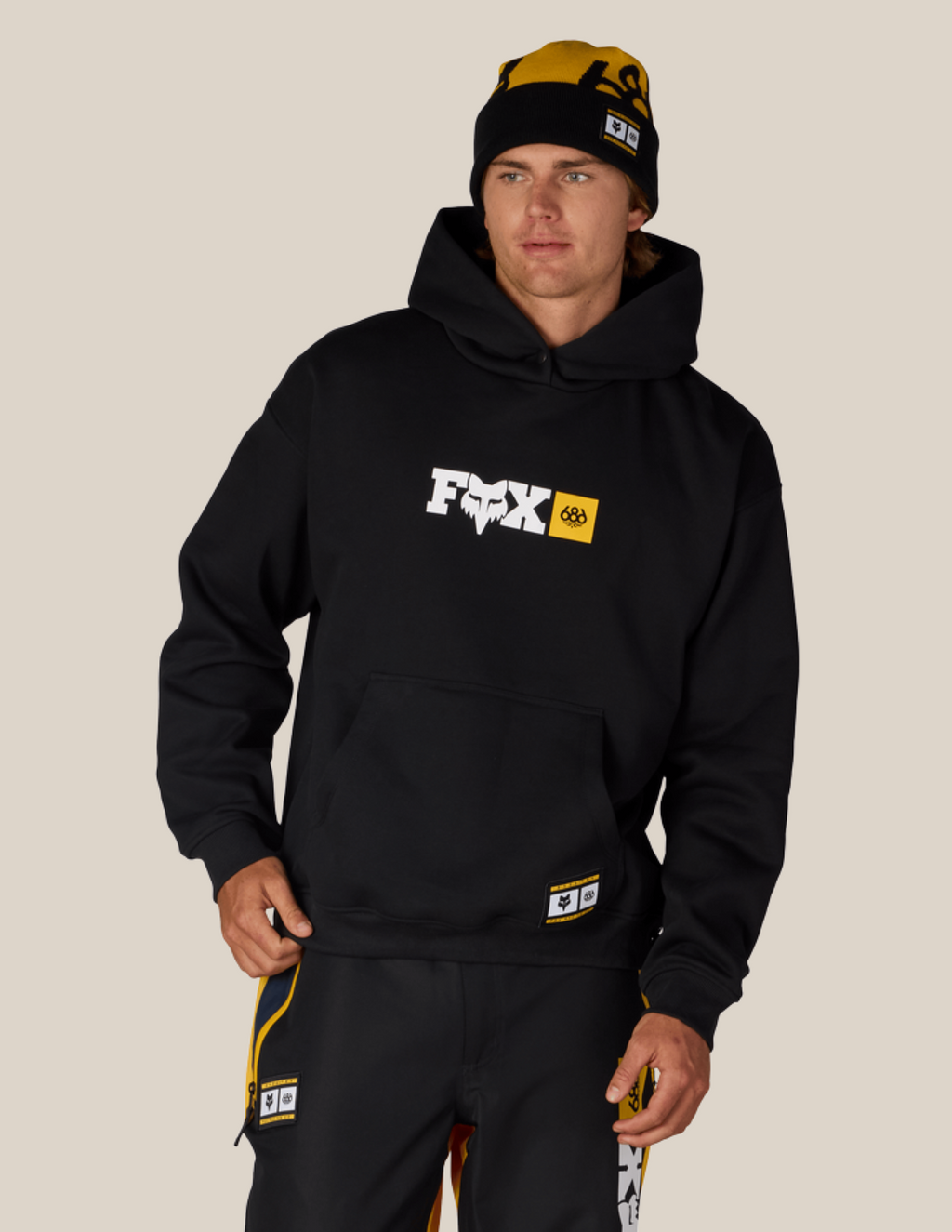 MENS FOX RACING PREMIUM HEAVYWEIGHT PULLOVER HOODY - FOX BLACK