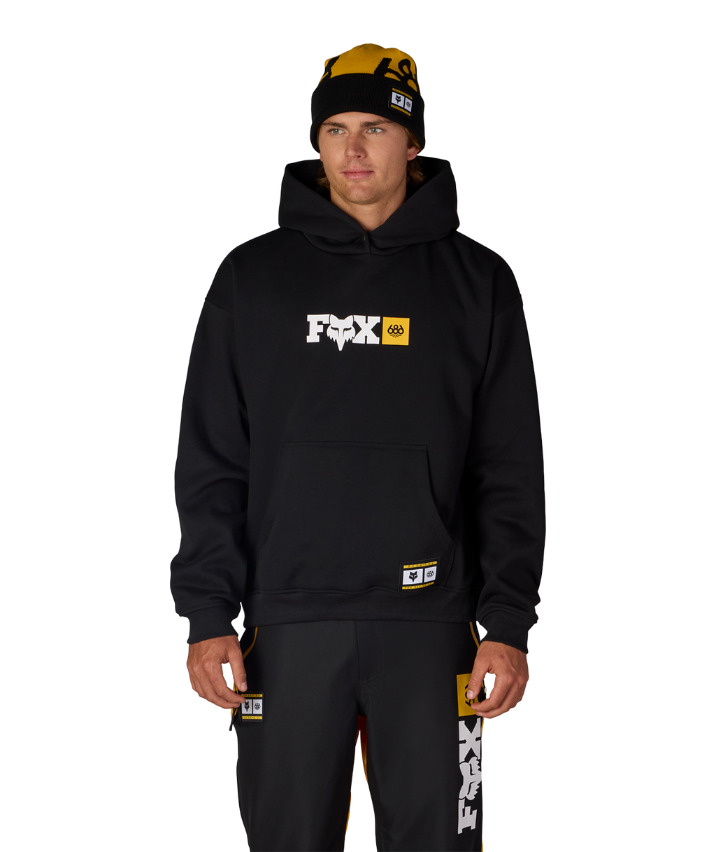 MENS FOX RACING PREMIUM HEAVYWEIGHT PULLOVER HOODY - FOX BLACK