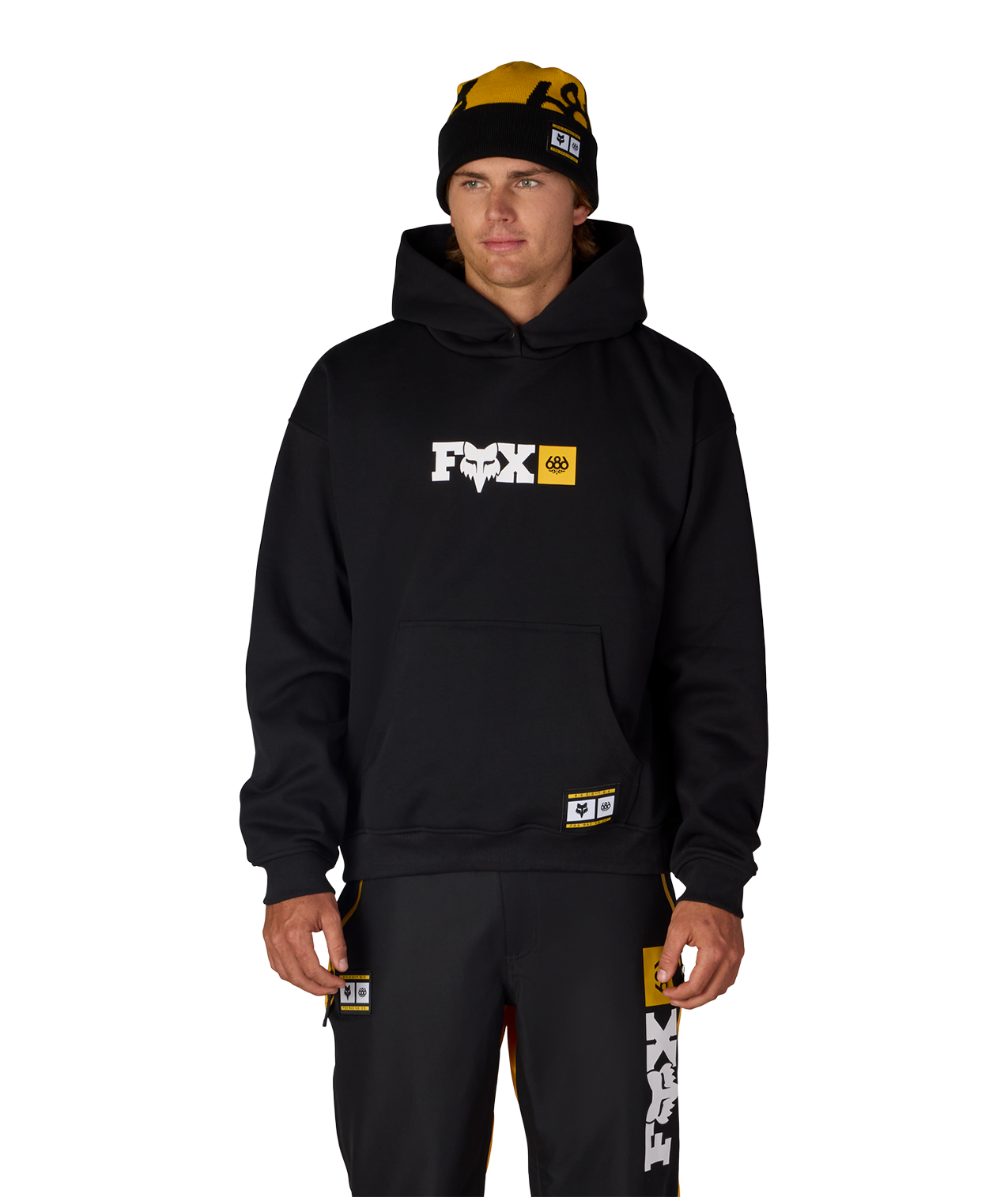 MENS FOX RACING PREMIUM HEAVYWEIGHT PULLOVER HOODY - FOX BLACK