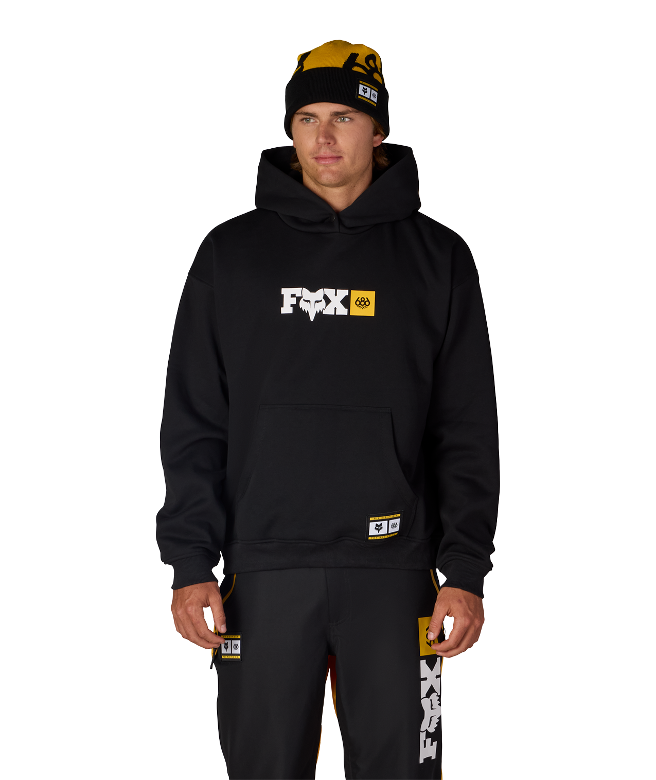MENS FOX RACING PREMIUM HEAVYWEIGHT PULLOVER HOODY - FOX BLACK