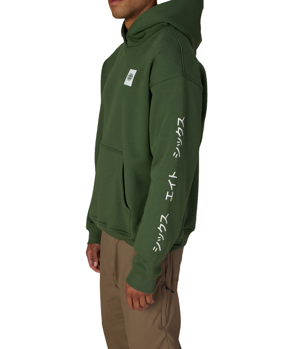 JAPOW PREMIUM HEAVYWEIGHT PULLOVER HOODY - MOSS GREEN
