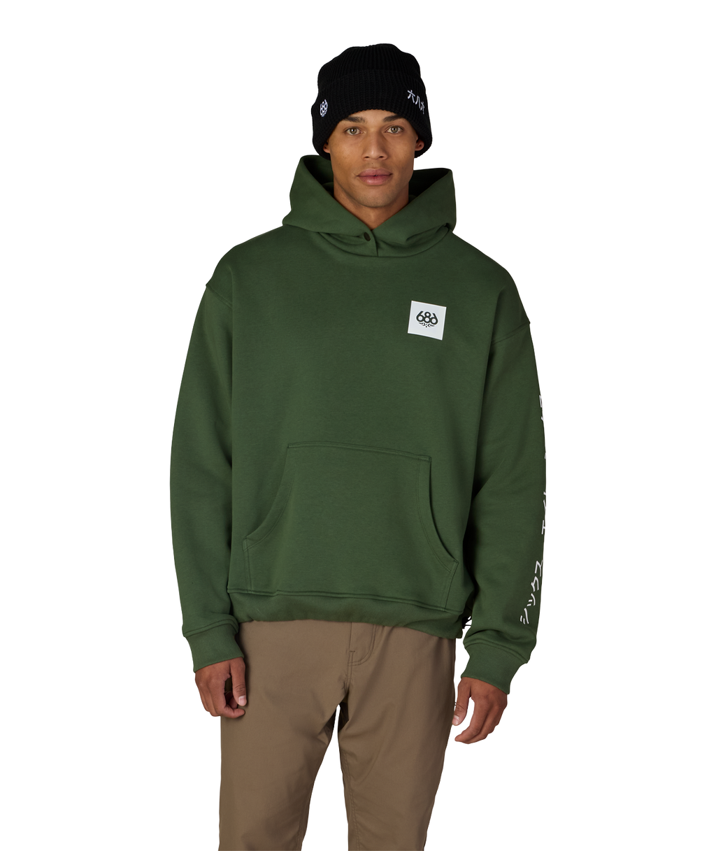 JAPOW PREMIUM HEAVYWEIGHT PULLOVER HOODY - MOSS GREEN