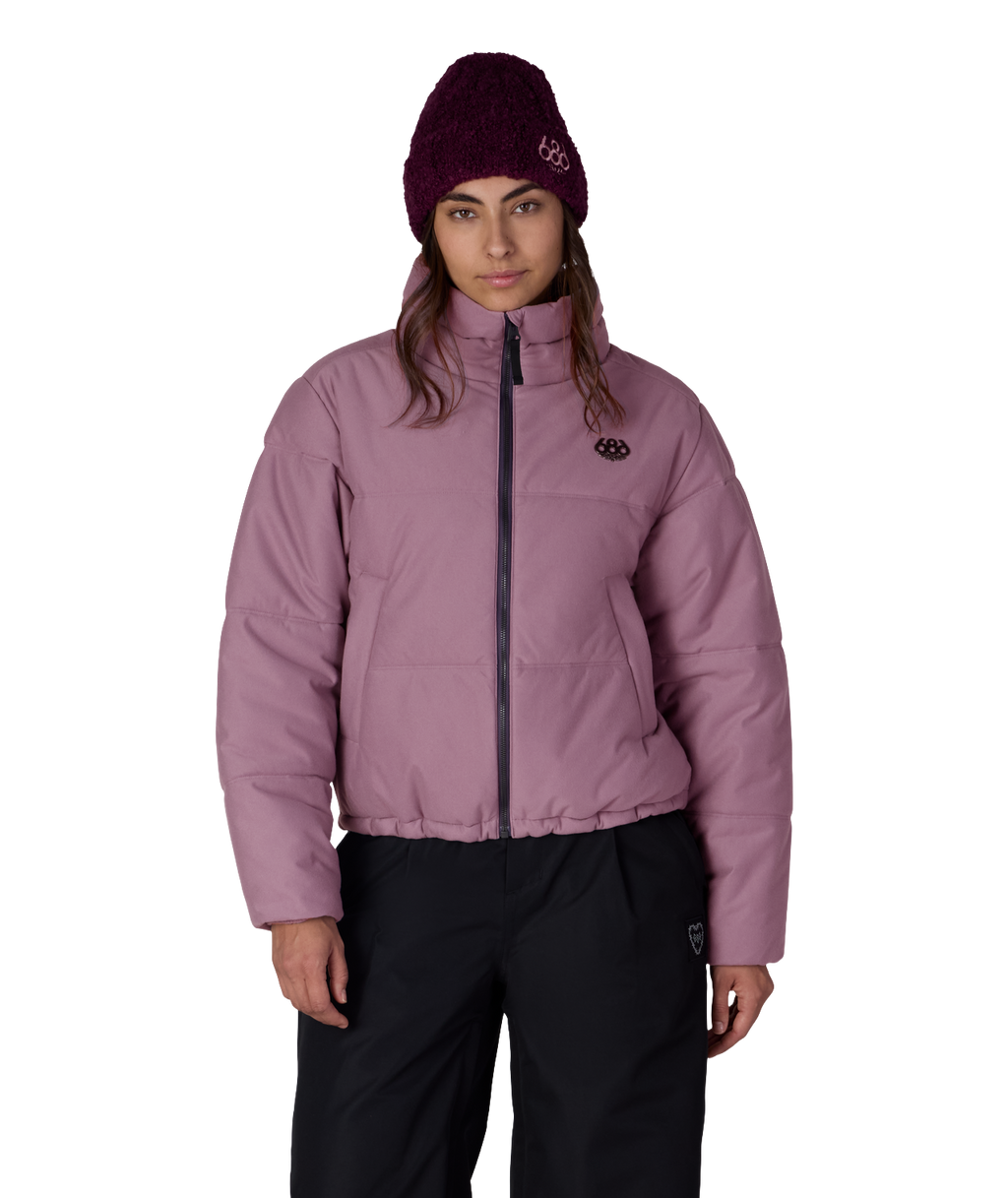 WOMENS GRACIOUS PUFFER JACKET - BLACK PLUM