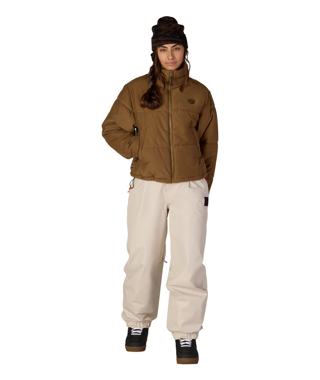 WOMENS GRACIOUS PUFFER JACKET - DARK EARTH