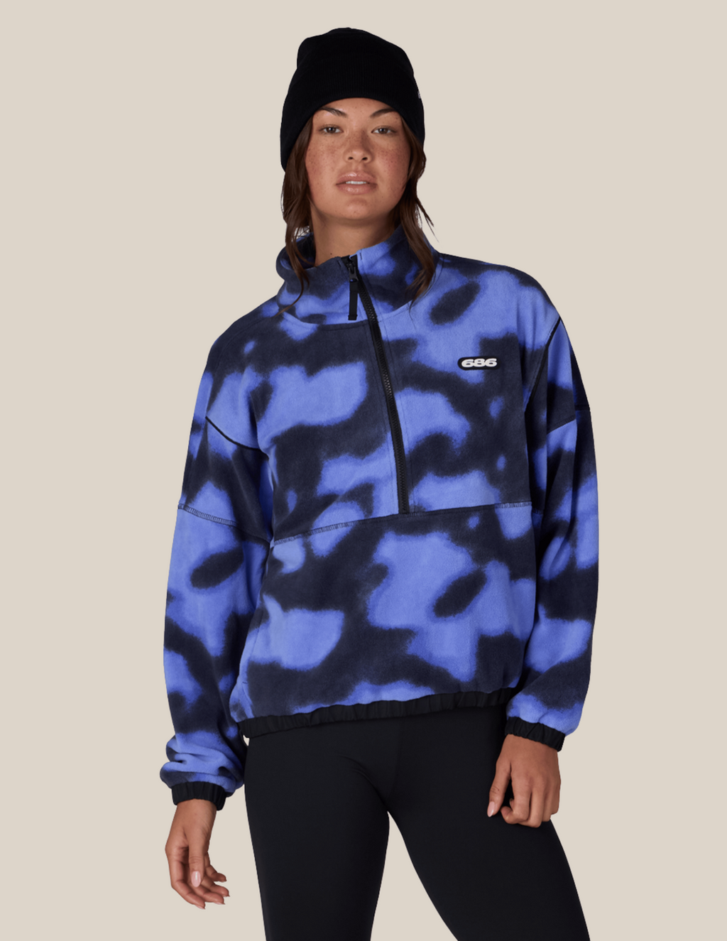 WOMENS CHIMAY FLEECE ANORAK - ALPENGLOW BLUE DARK SKIES