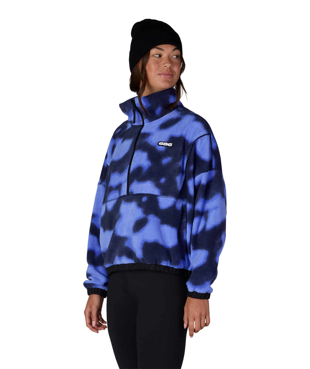 WOMENS CHIMAY FLEECE ANORAK - ALPENGLOW BLUE DARK SKIES