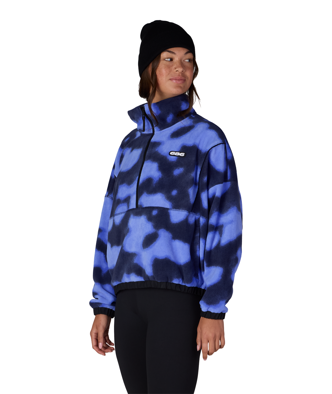 WOMENS CHIMAY FLEECE ANORAK - ALPENGLOW BLUE DARK SKIES