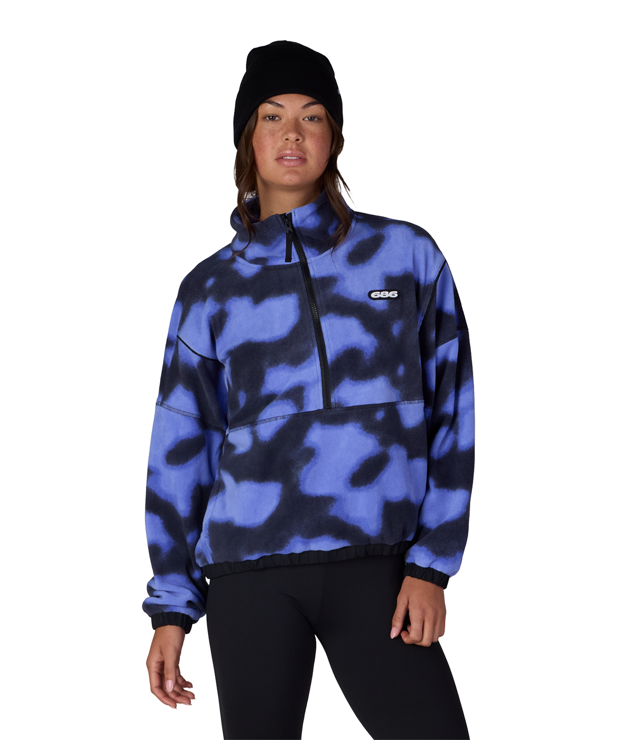 WOMENS CHIMAY FLEECE ANORAK - ALPENGLOW BLUE DARK SKIES