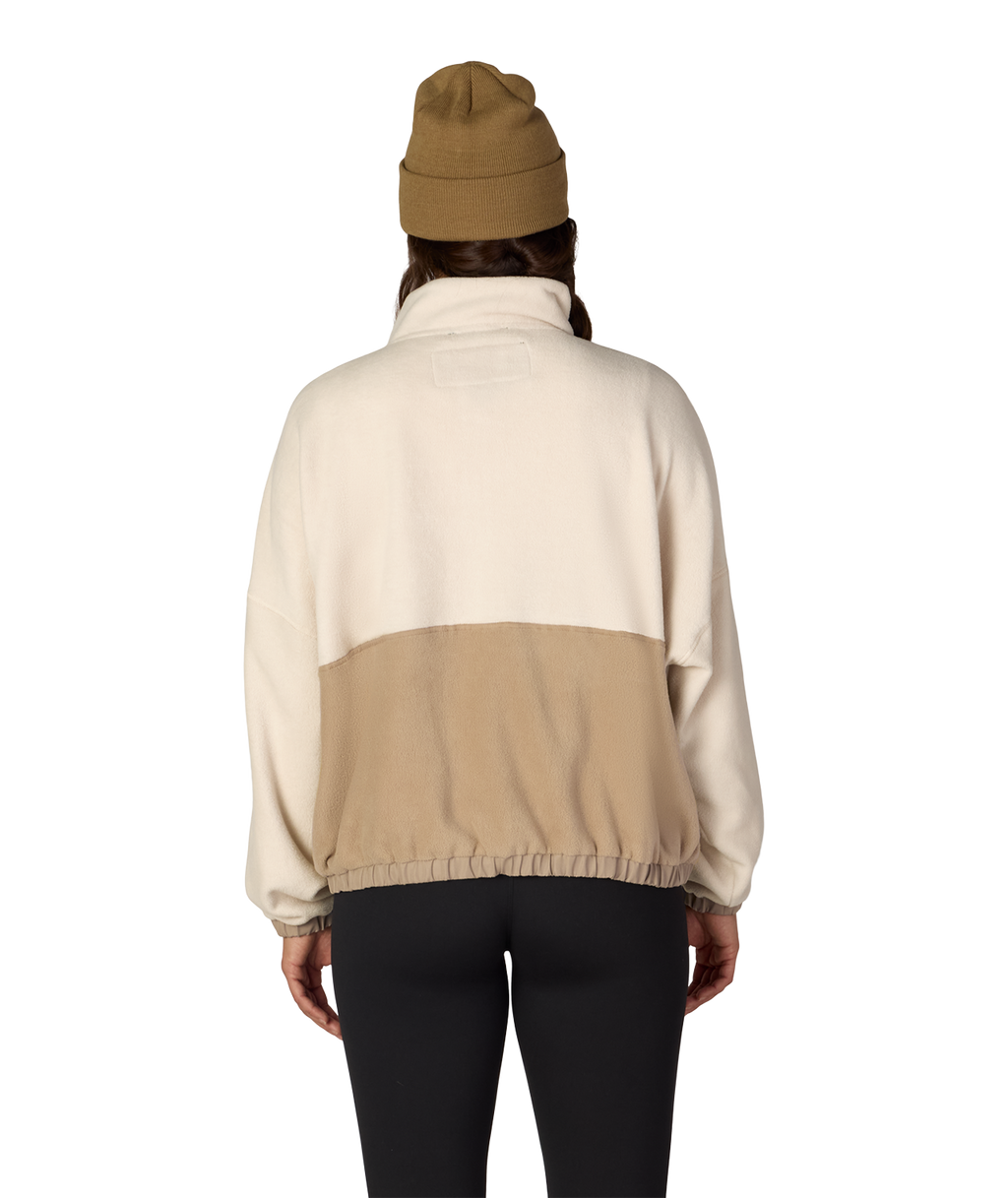 WOMENS CHIMAY FLEECE ANORAK - LIMESTONE COLORBLOCK