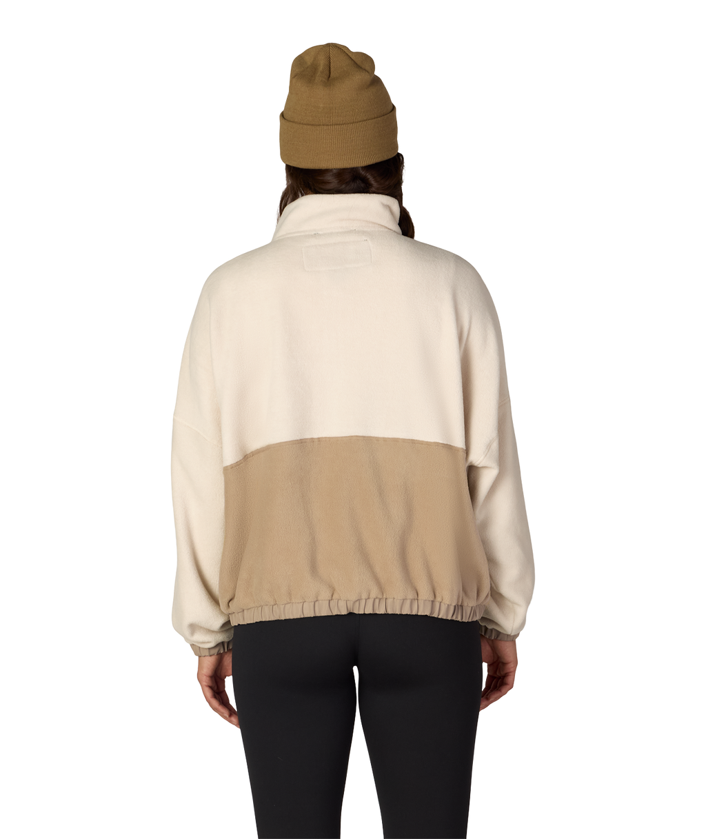 WOMENS CHIMAY FLEECE ANORAK - LIMESTONE COLORBLOCK