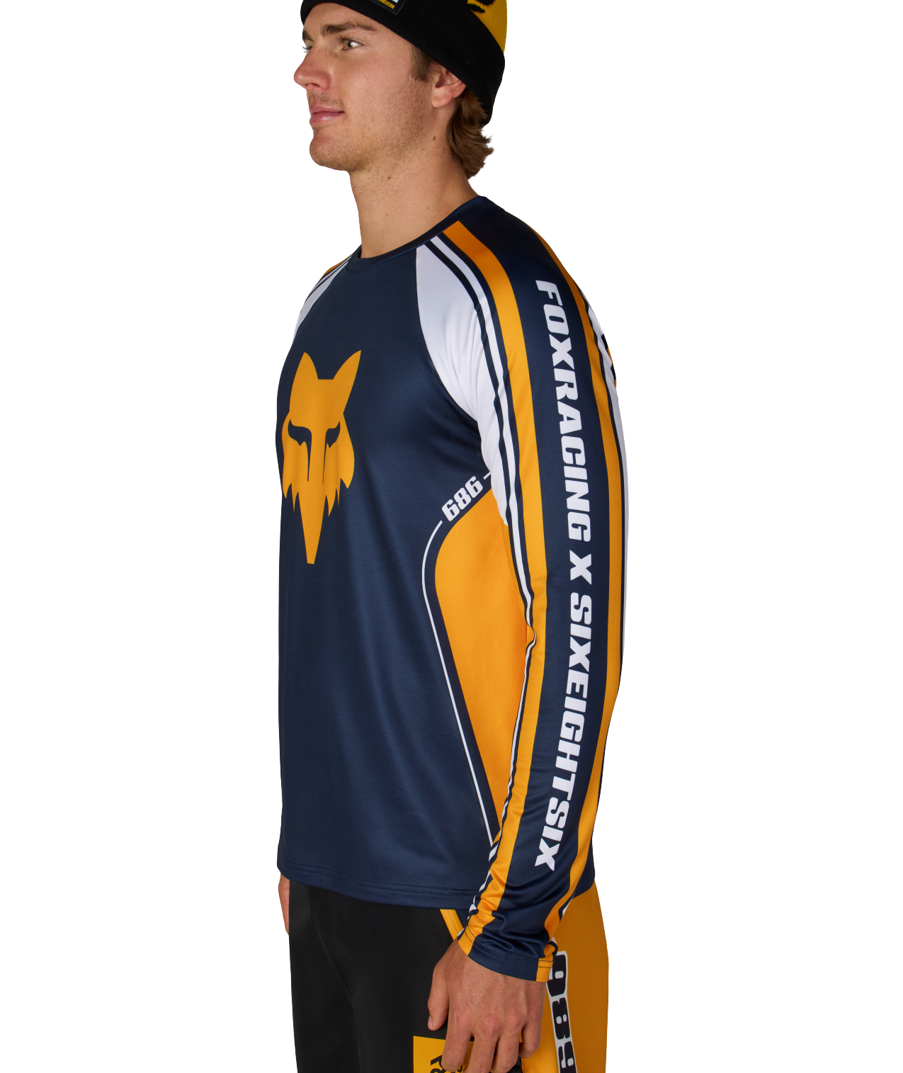 MENS FOX RACING BASE LAYER LS - FOX YELLOW COLORBLOCK