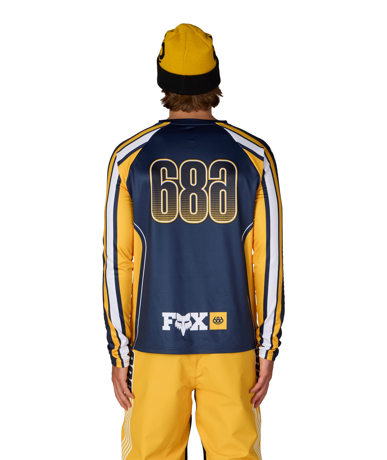 MENS FOX RACING BASE LAYER LS - FOX YELLOW COLORBLOCK