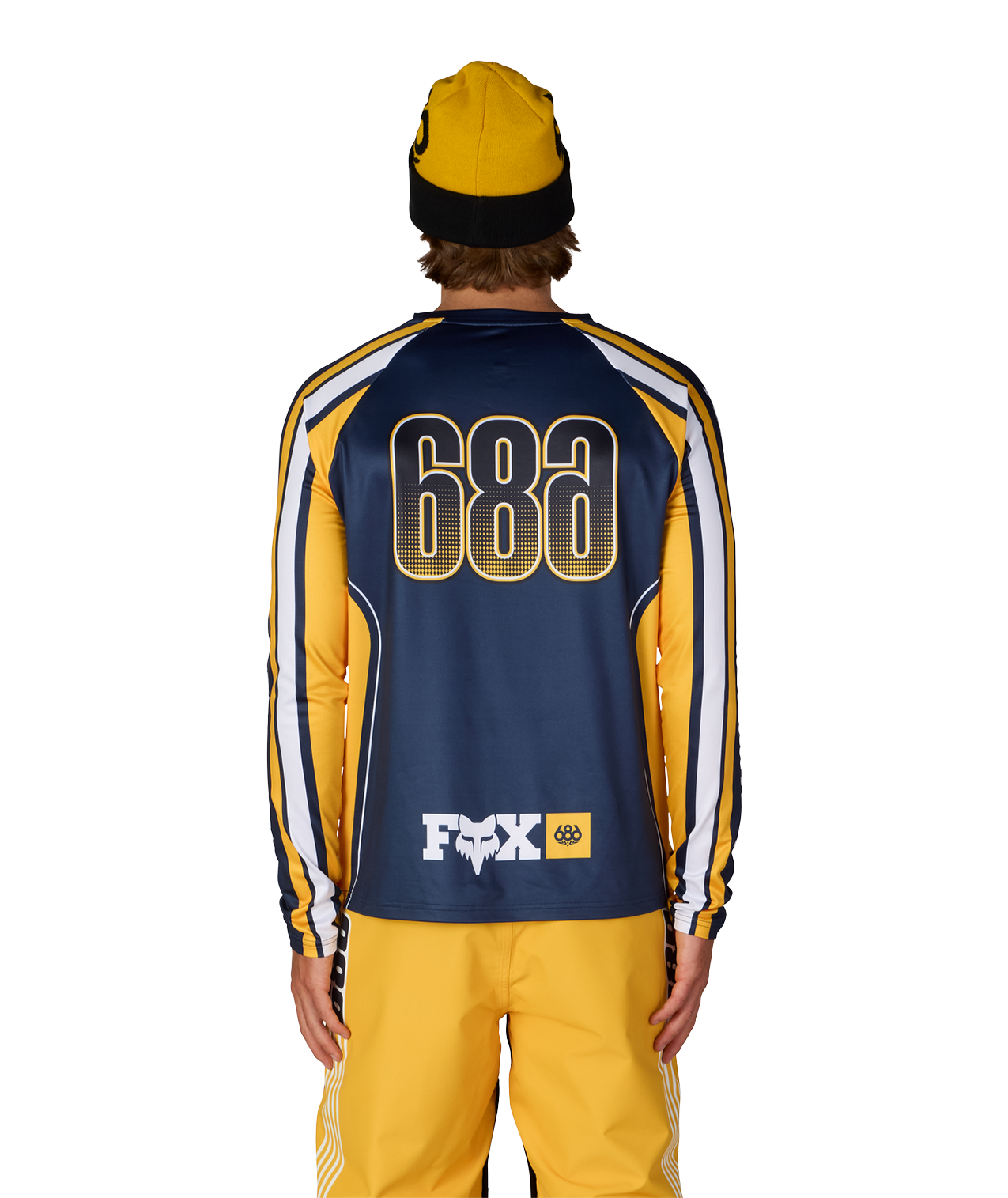 MENS FOX RACING BASE LAYER LS - FOX YELLOW COLORBLOCK
