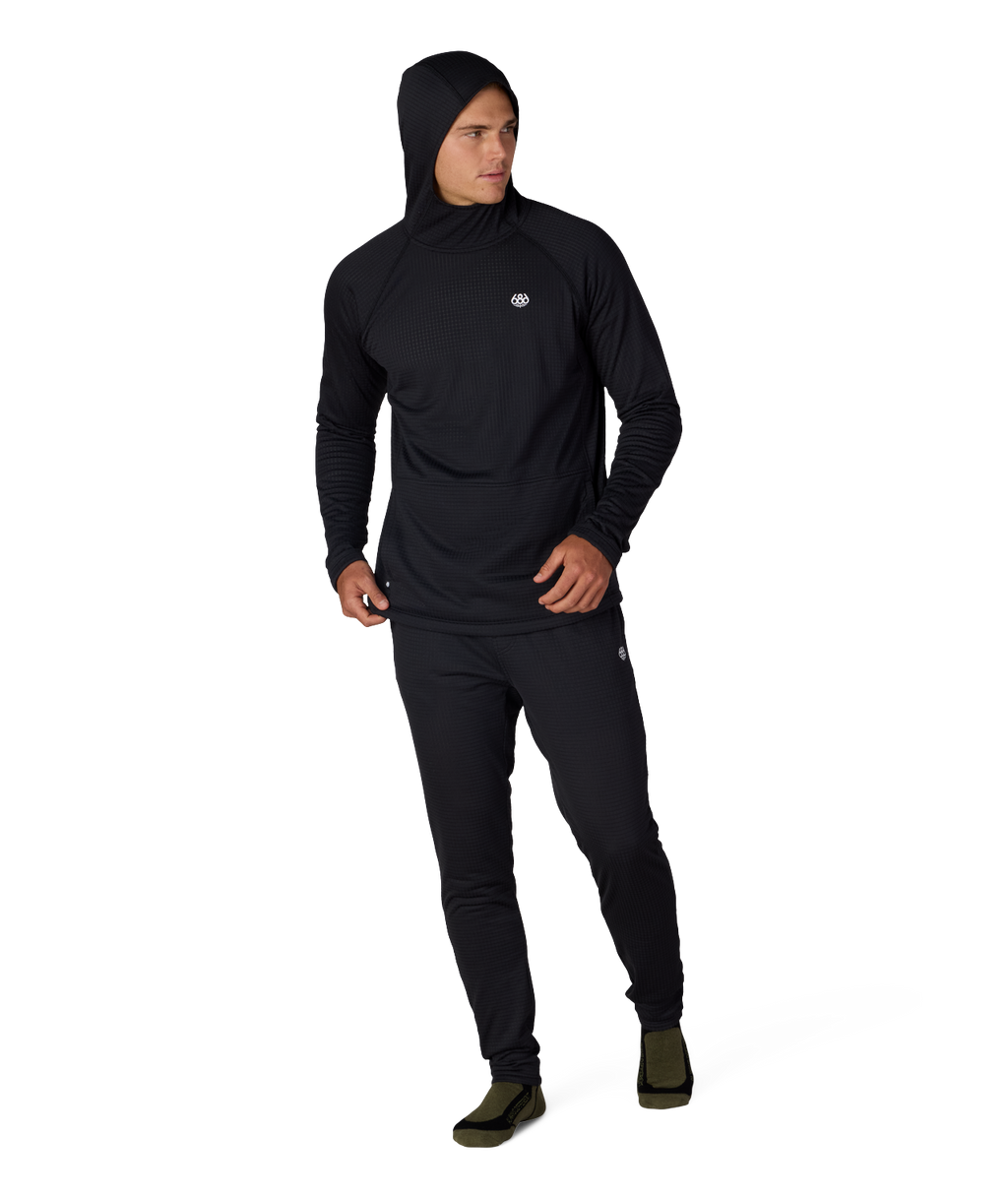 MENS MISSION GRID™ RAGLAN HOODY - BLACK