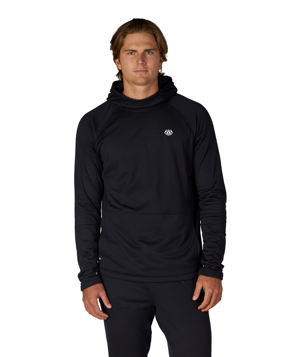 MENS MISSION GRID™ RAGLAN HOODY - BLACK