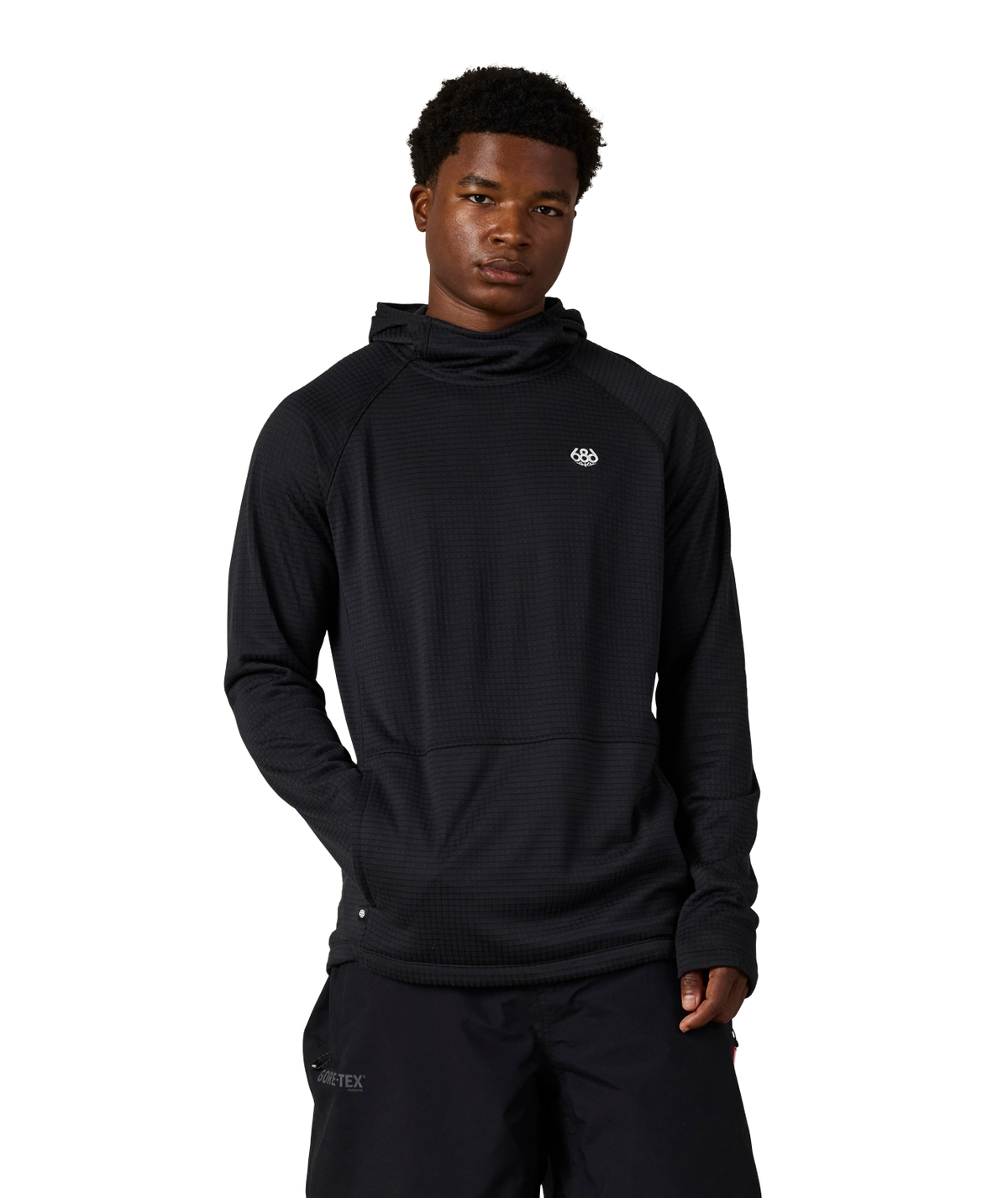 MENS MISSION GRID™ RAGLAN HOODY - BLACK