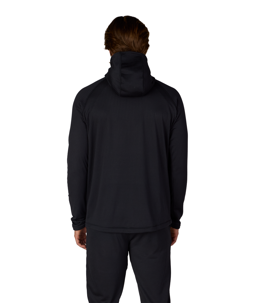 MENS MISSION GRID™ RAGLAN HOODY - BLACK