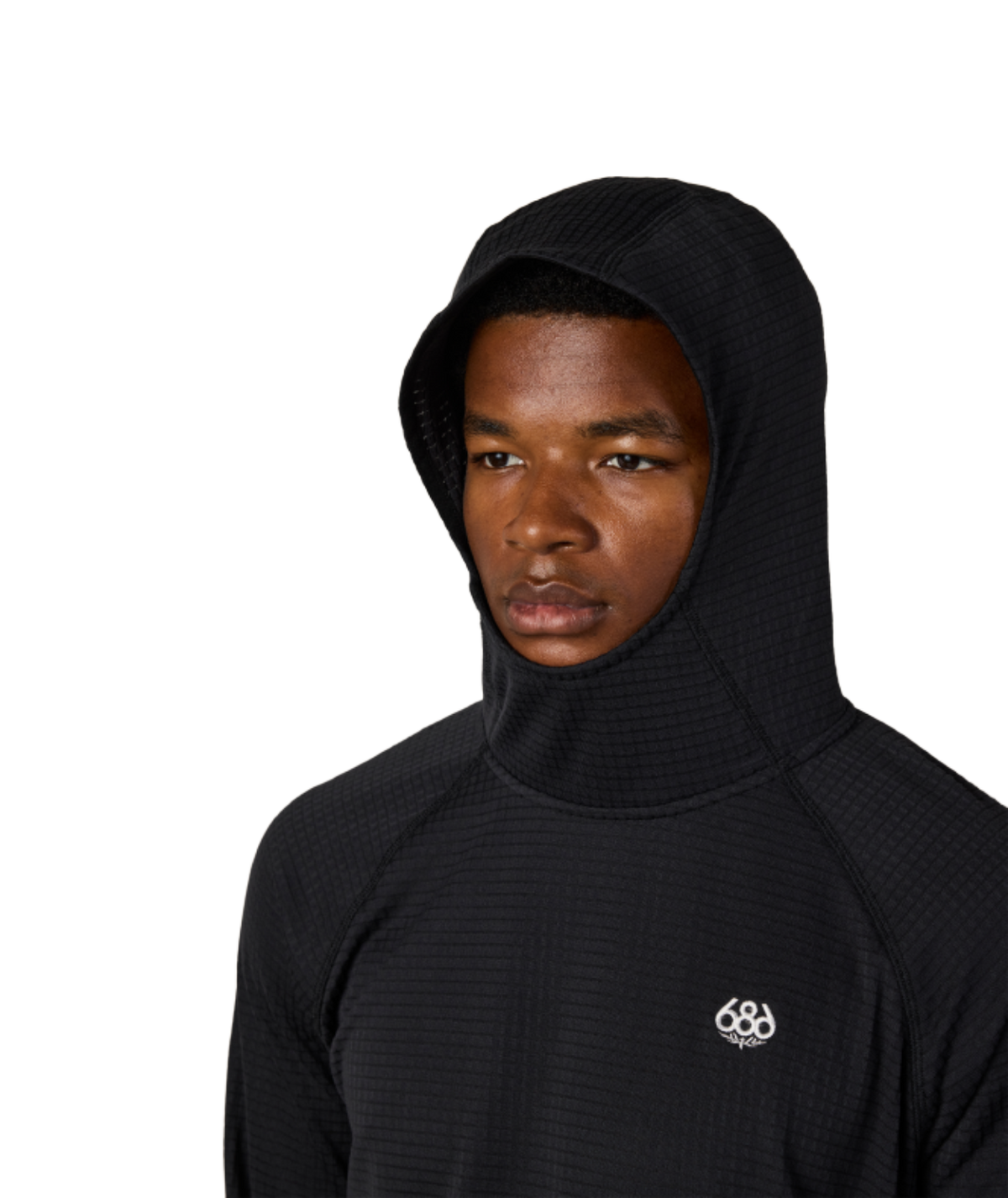 MENS MISSION GRID™ RAGLAN HOODY - BLACK