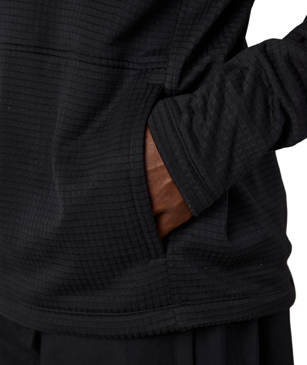 MENS MISSION GRID™ RAGLAN HOODY - BLACK