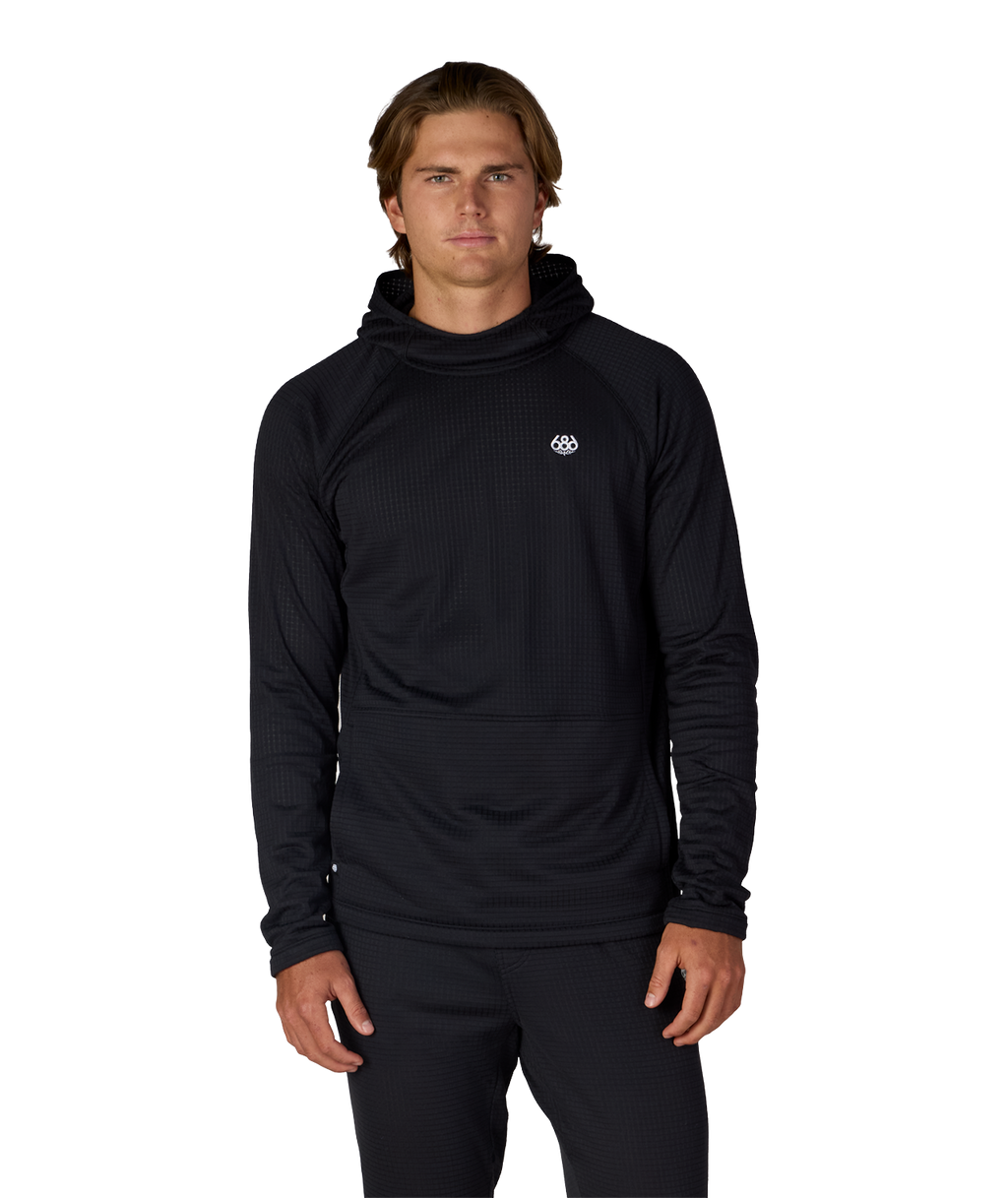 MENS MISSION GRID™ RAGLAN HOODY - BLACK