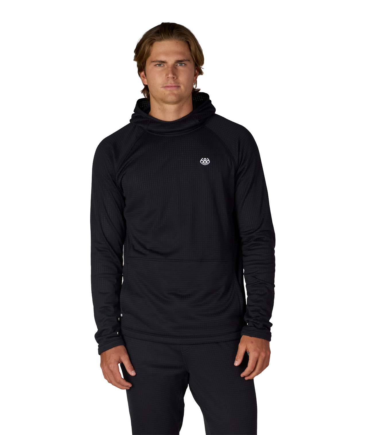 MENS MISSION GRID™ RAGLAN HOODY - BLACK