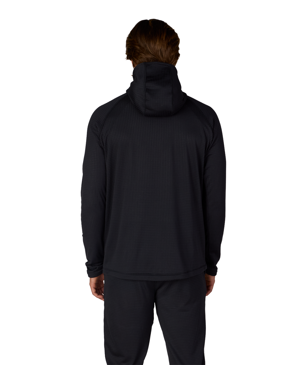 MENS MISSION GRID™ RAGLAN HOODY - BLACK