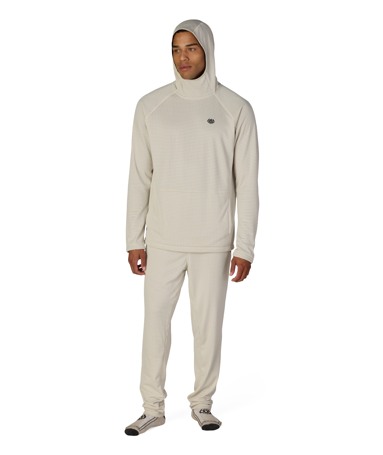 MENS MISSION GRID™ RAGLAN HOODY - LIMESTONE